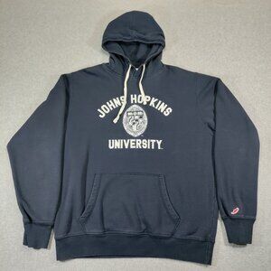 League Johns Hopkins University Hoodie Mens XL Navy Pullover Kangaroo Pocket